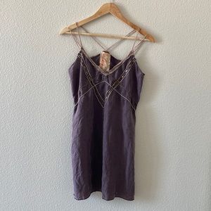 Vintage Free People Silk purple Mini dress S